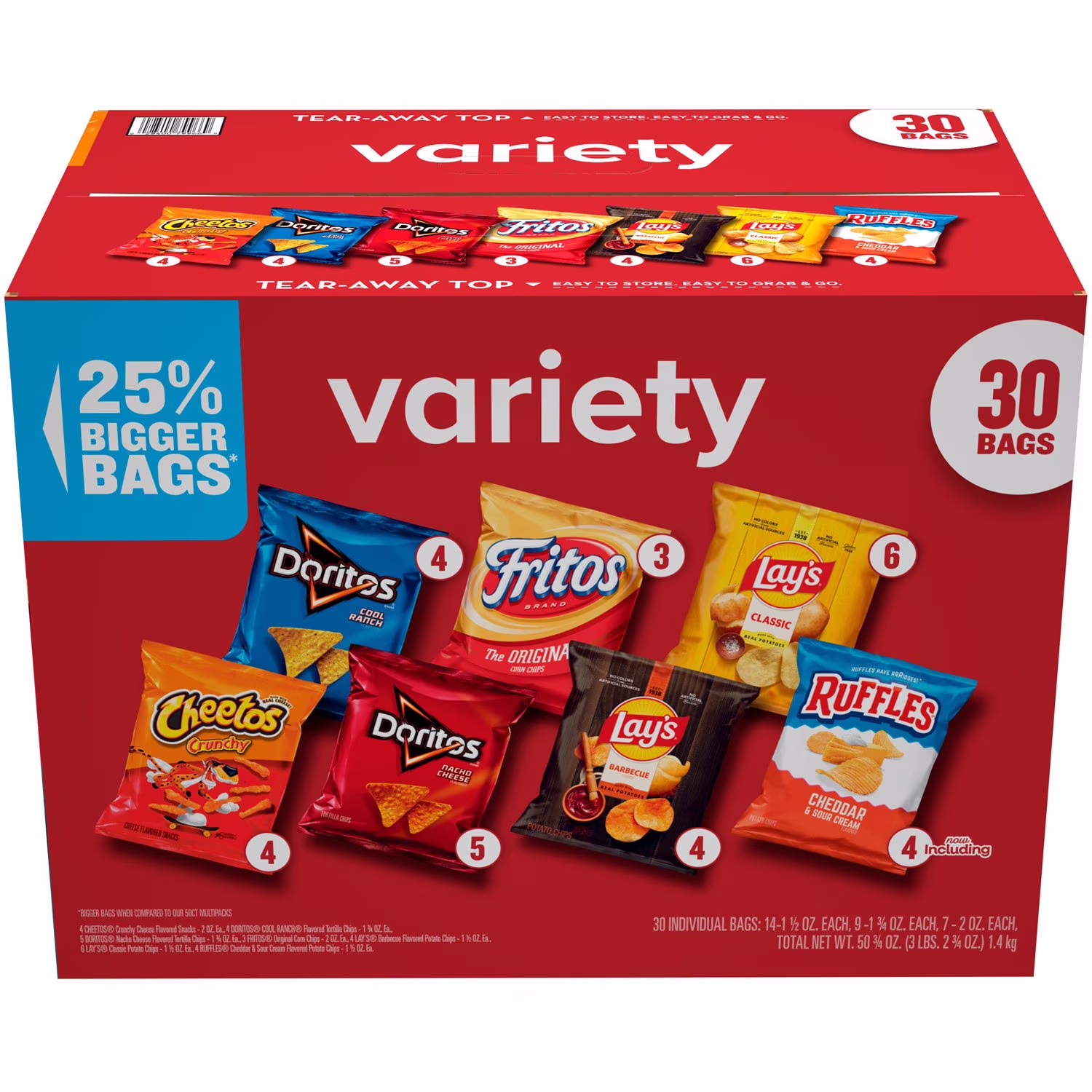 Frito Lay Assorted Snacks Variety 30 each