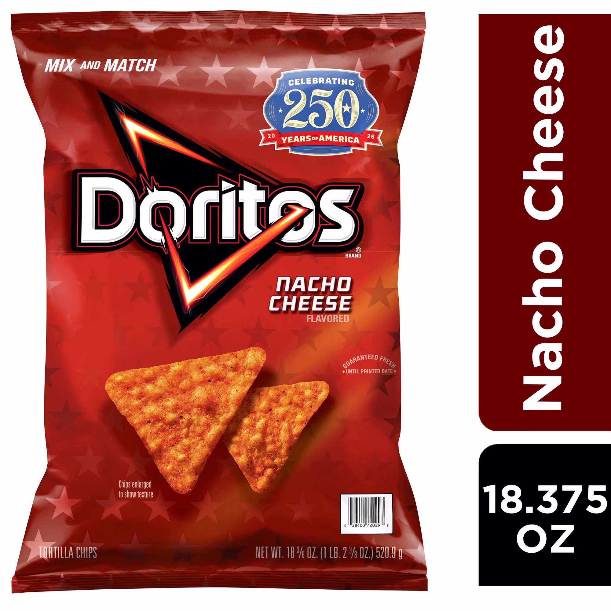 Doritos Tortilla Chips, Nacho Cheese Flavored 18.38 oz