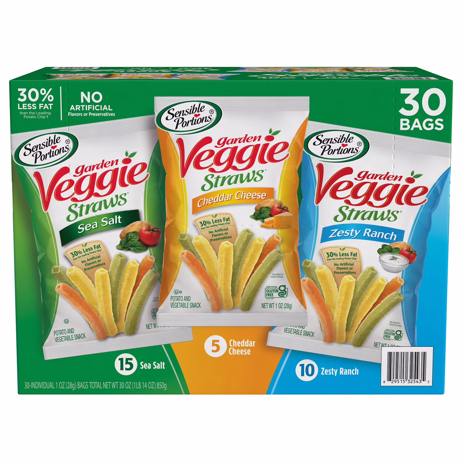 Sensible Portions Variety Pack Garden Veggie Straw 30 ct