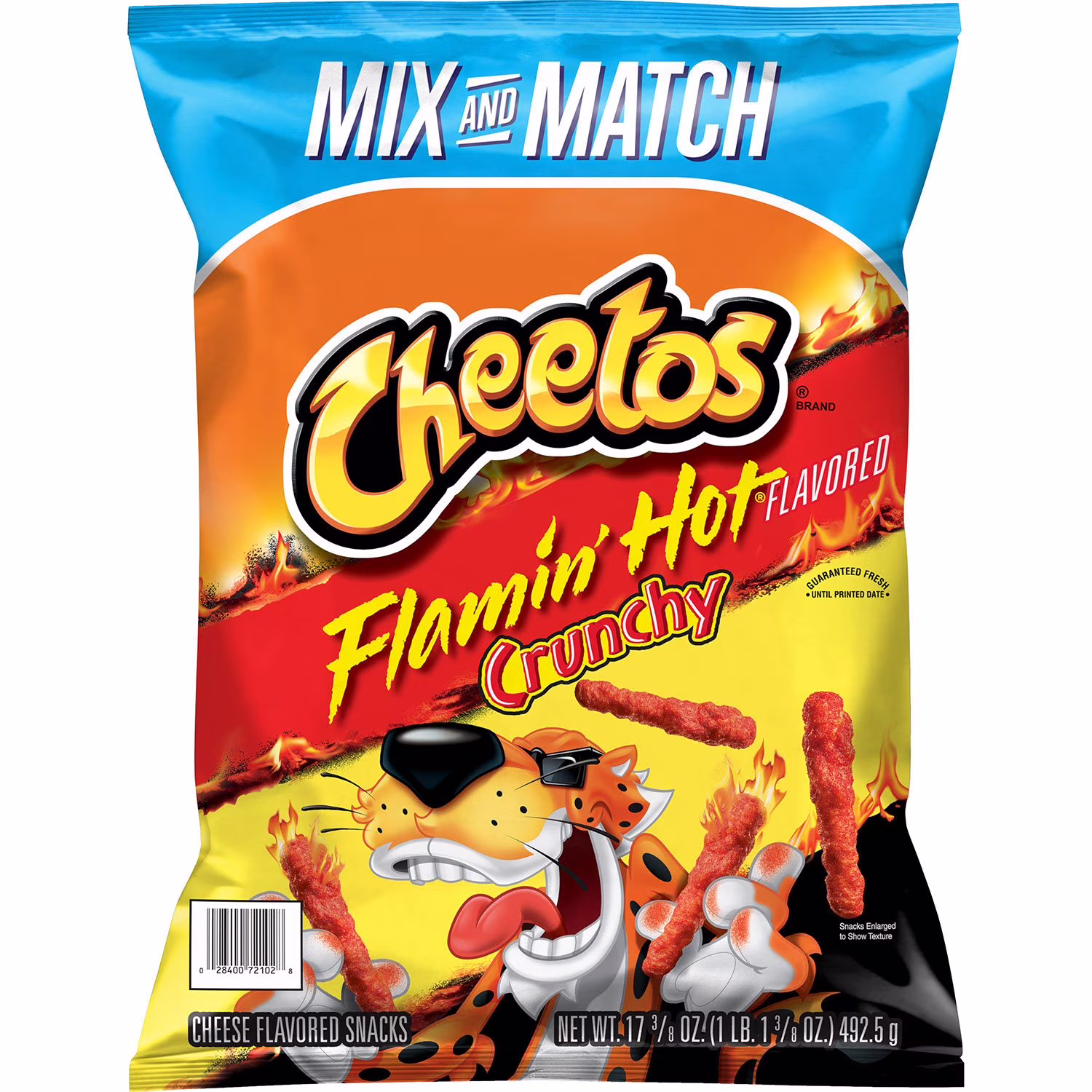 Cheetos Cheese Flavored Snacks, Flamin' Hot Flavored, Crunchy 17.38 oz