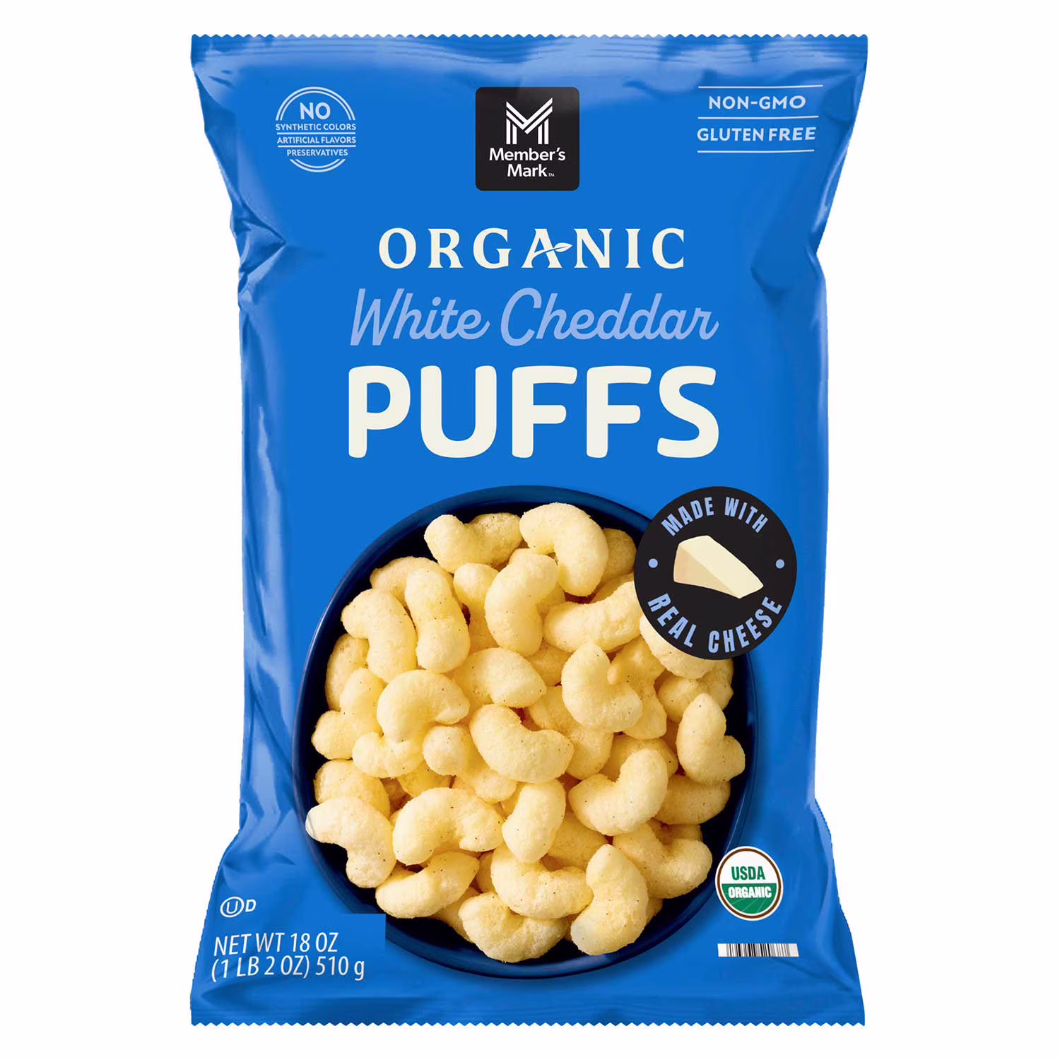 Member’s Mark White Cheddar Organic Puffs 18 oz
