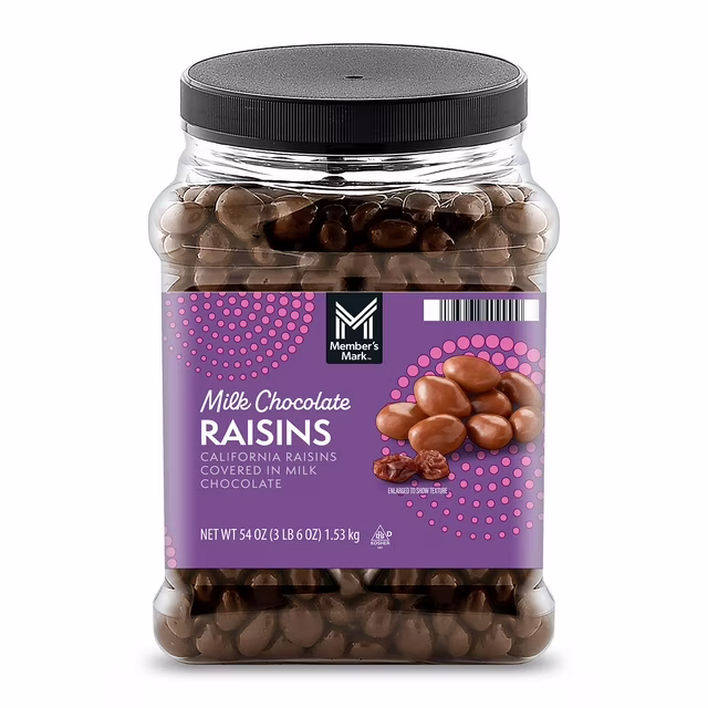 Member’s Mark California Raisins Covered In Milk Chocolate 54 oz