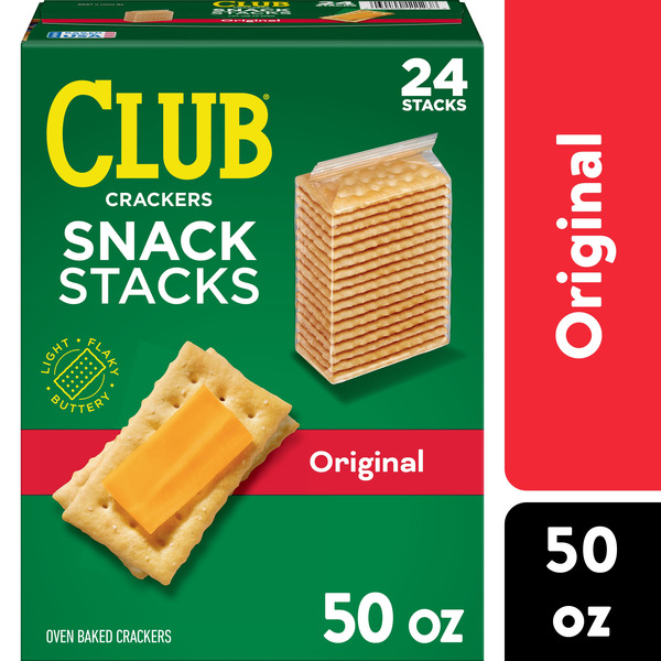 Club Snack Stacks Original Crackers, Lunch Snacks, Flip-Top 24 ct