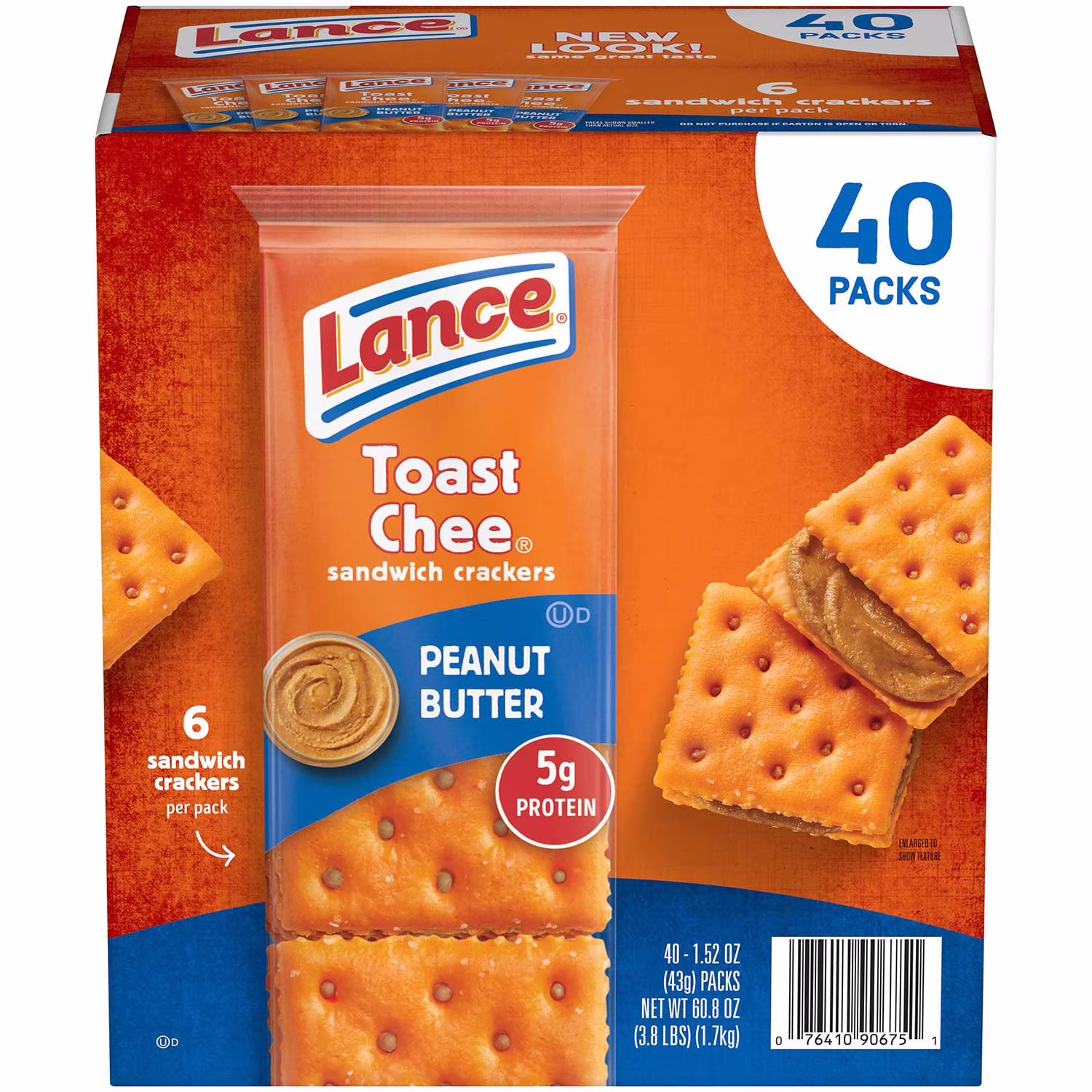 Lance Toast Chee Peanut Butter Sandwich Crackers 1.52 oz 40  Count