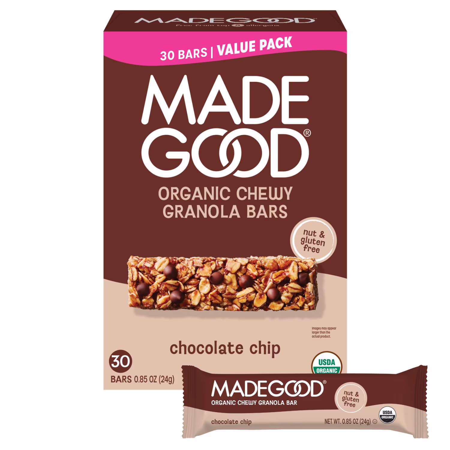 MadeGood Chocolate Chip Organic Chewy Granola Bars 30 oz