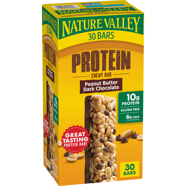 Nature Valley Chewy Protein Peanut Butter Dark Chocolate Granola Bars 30 ct