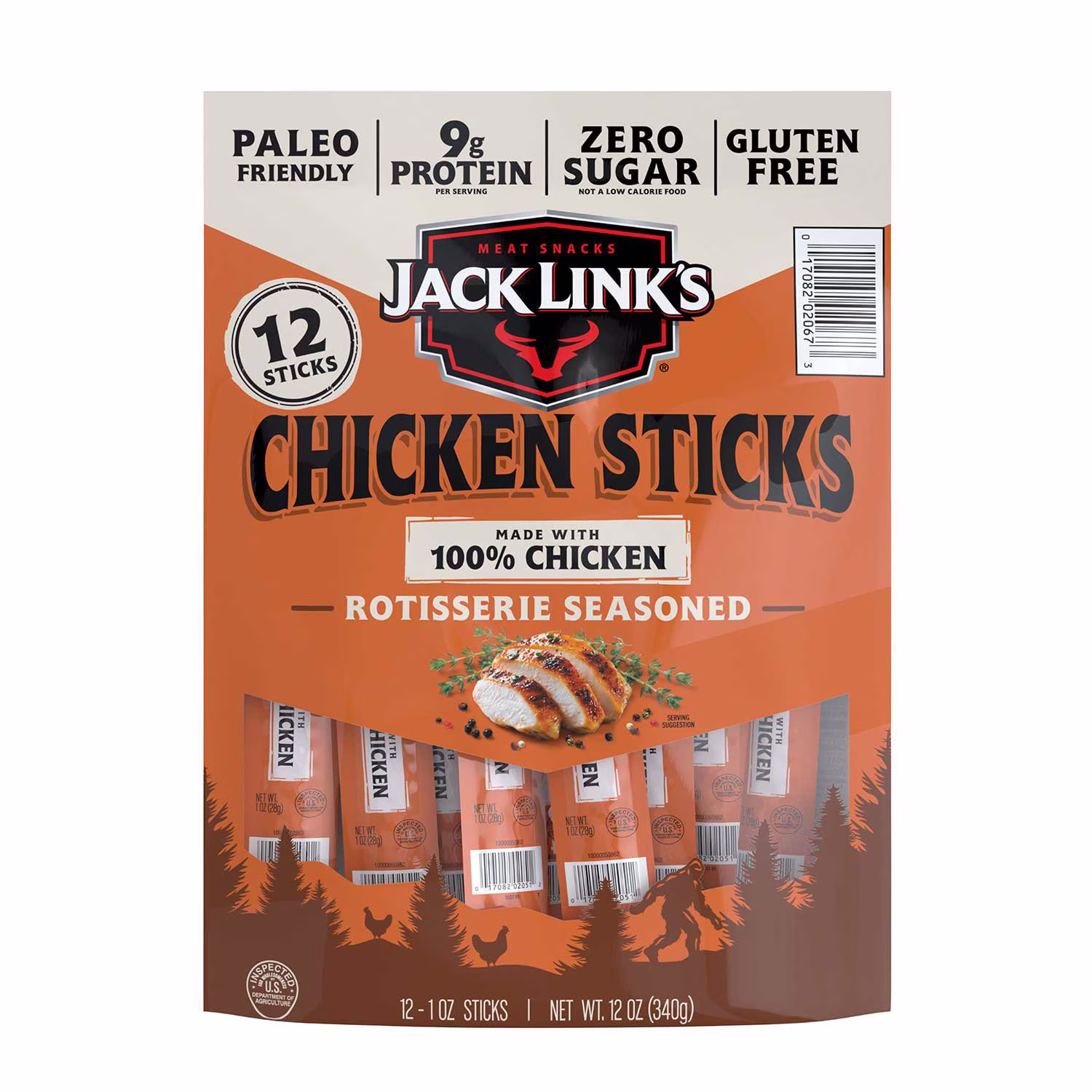 Jack Link's Rotisserie Seasoned Chicken Sticks 12 oz