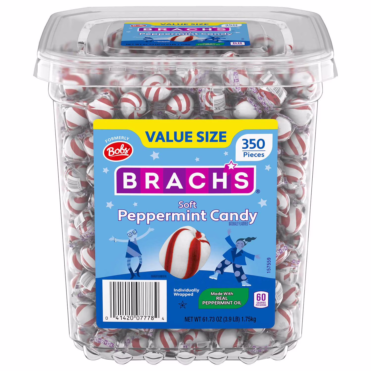 Brach's Peppermint Candy, Soft, Value Size 350 ct
