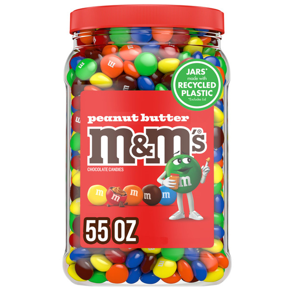 M&M's Peanut Butter Milk Chocolate Candy Bulk Jar 55 oz