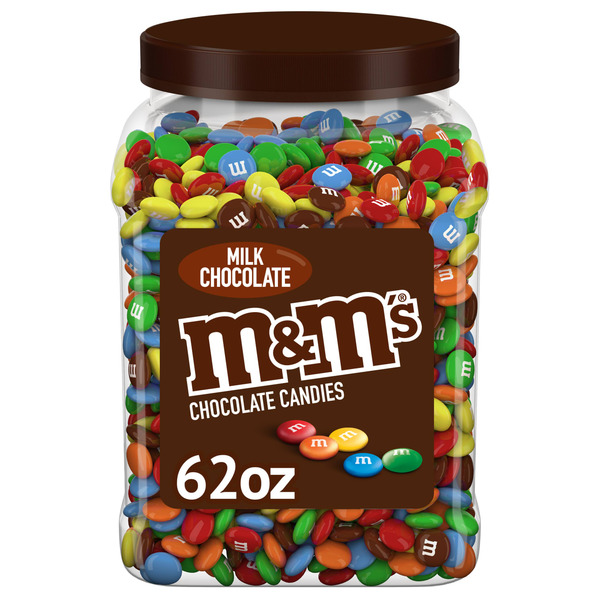 M&M's Milk Chocolate Candy Resealable Bulk Candy Jar 62 oz