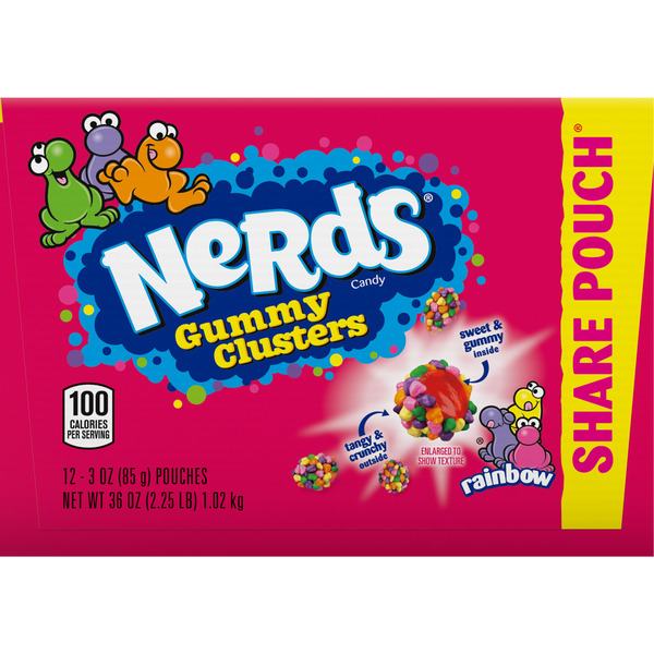 NERDS Candy, Gummy Clusters, Share Pouch 36 oz