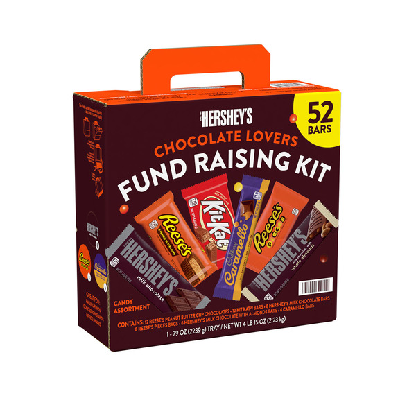 Hershey's Assorted Flavored Full Size, Candy Fund Raising Kit, 79 oz (52 Pieces) 52 ct