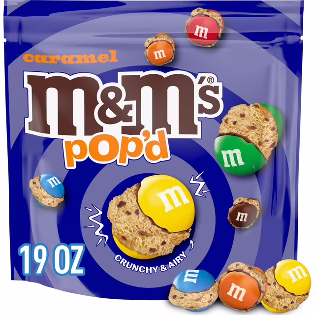 M&M's Pop'd Caramel Crunchy Chocolate Candy 19 oz 
