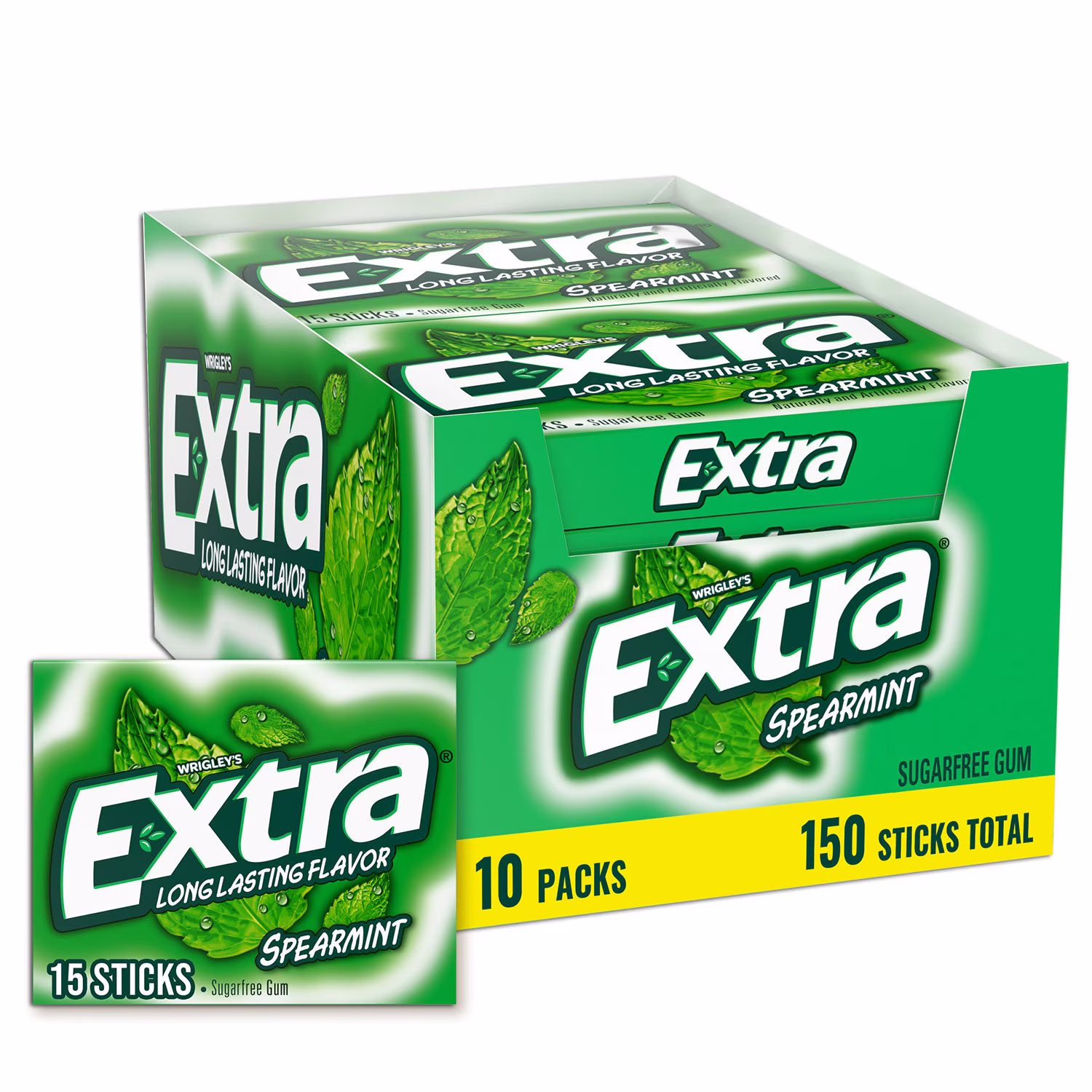 Extra Spearmint Sugar Free Chewing Gum Bulk Box 15 ct