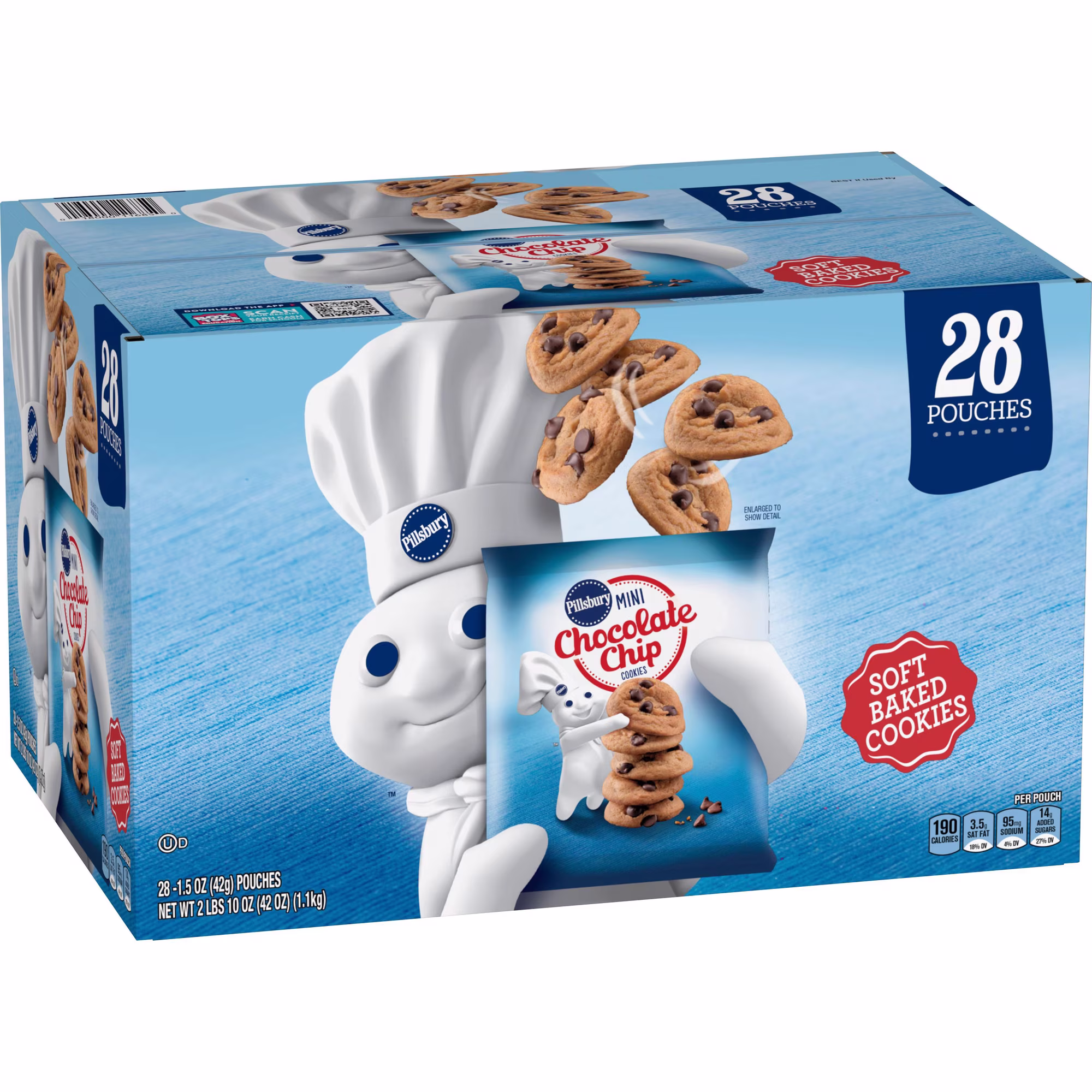 Pillsbury Soft Baked Mini Chocolate Chip Cookies 1.5 oz 28  Count