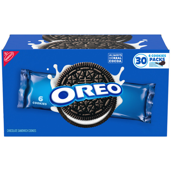 Oreo Chocolate Sandwich Cookies 6 Cookies Pack - 30 CT