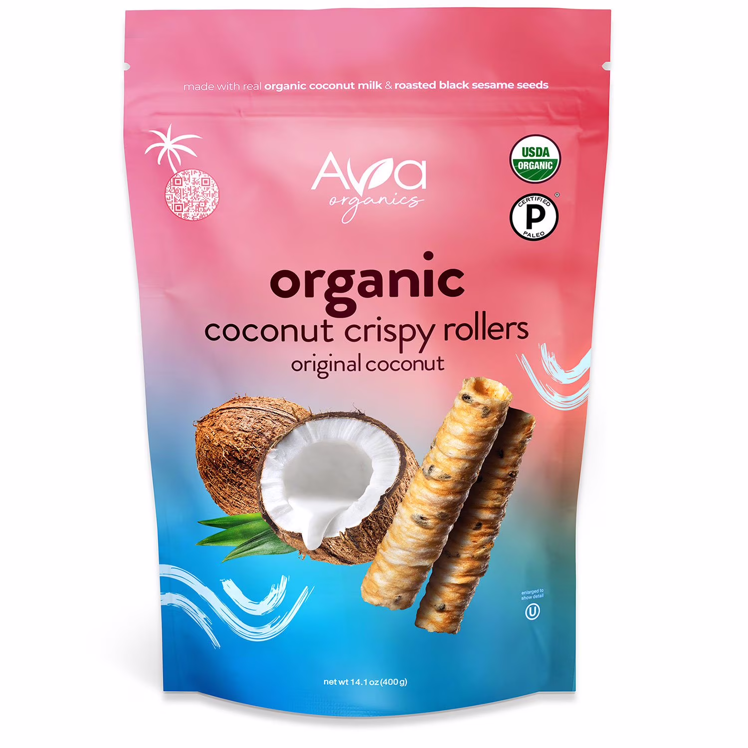 Ava Organics Coconut Crispy Rollers Original Coconut Organic Coconut Crispy Rollers 14.1 oz