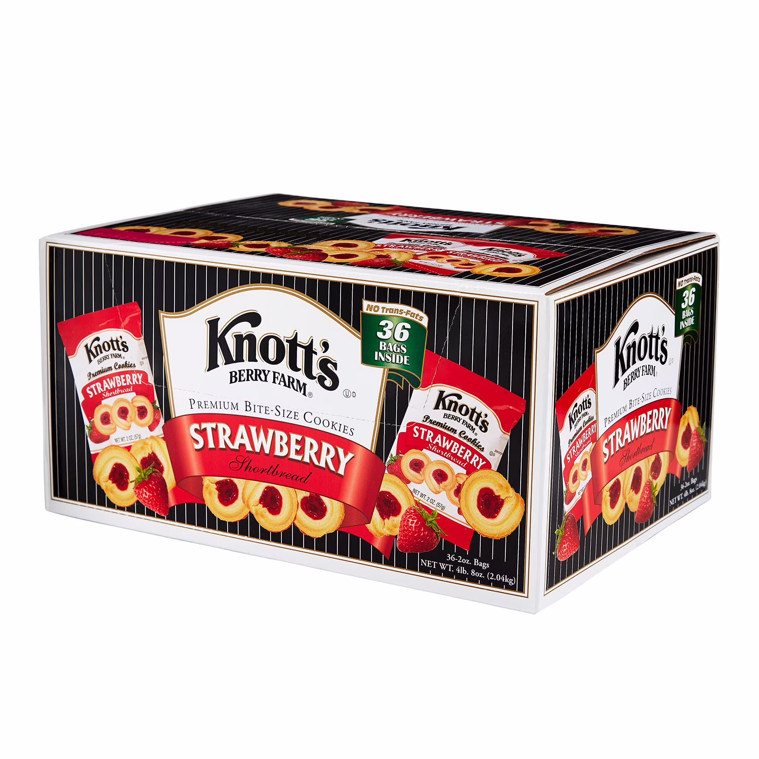 Knott's Berry Farm Cookies, Premium, Strawberry Shortbread, Bite-Size 2 oz  36  Count