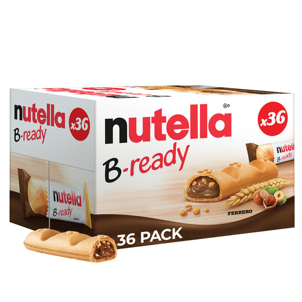 Nutella B-ready Hazelnut Spread Snack Bars, 36 Count