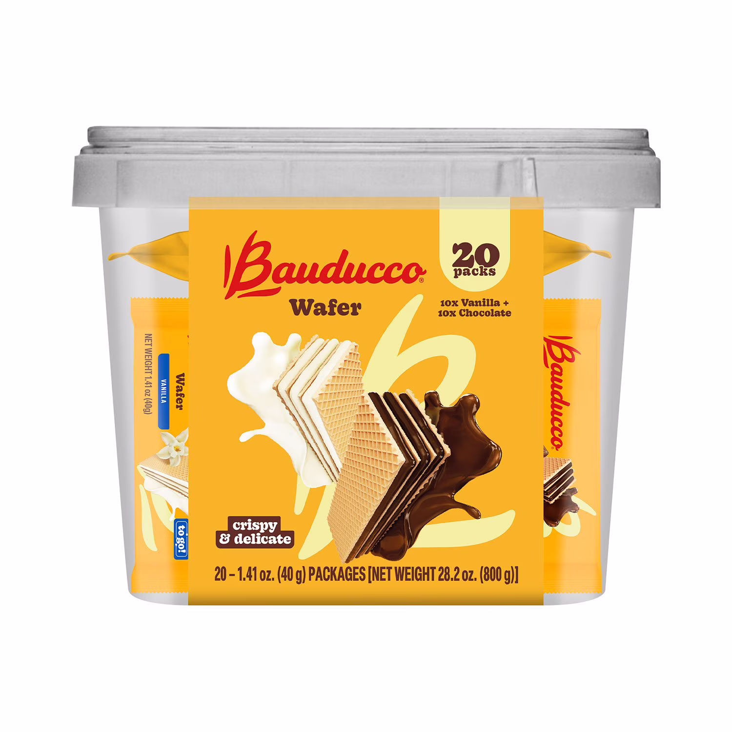 Bauducco Wafer, Chocolate & Vanilla 1.41 oz  20  Count