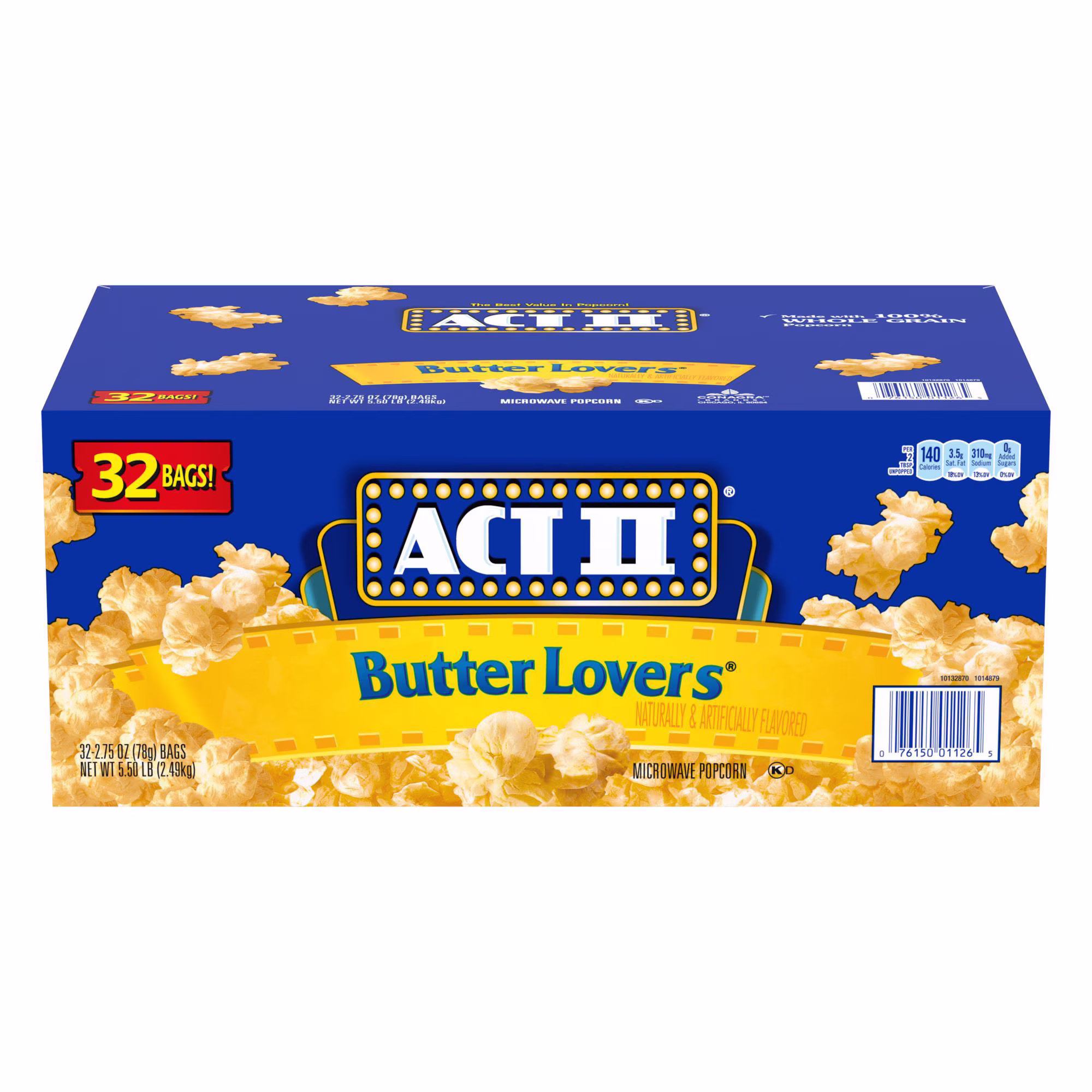 ACT II Butter Lovers Microwave Popcorn 2.75 oz 32  Count