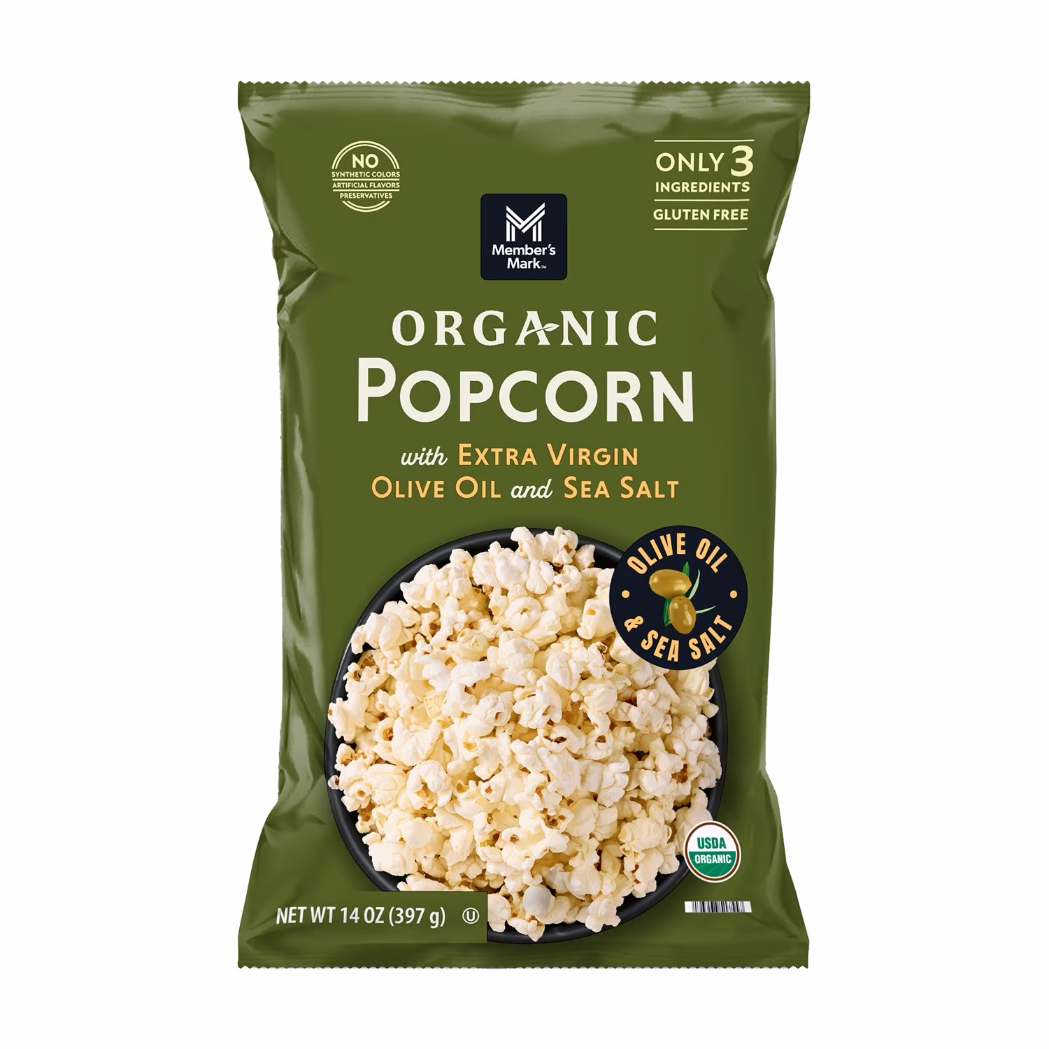 Member’s Mark Olive Oil & Sea Salt Organic Popcorn 14 oz