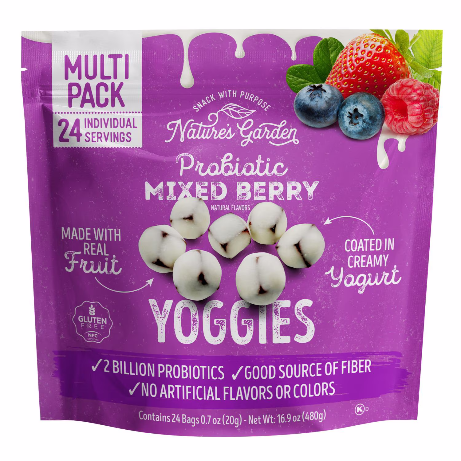 Nature's Garden Mixed Berry Yoggies 16.9 oz 24  Count
