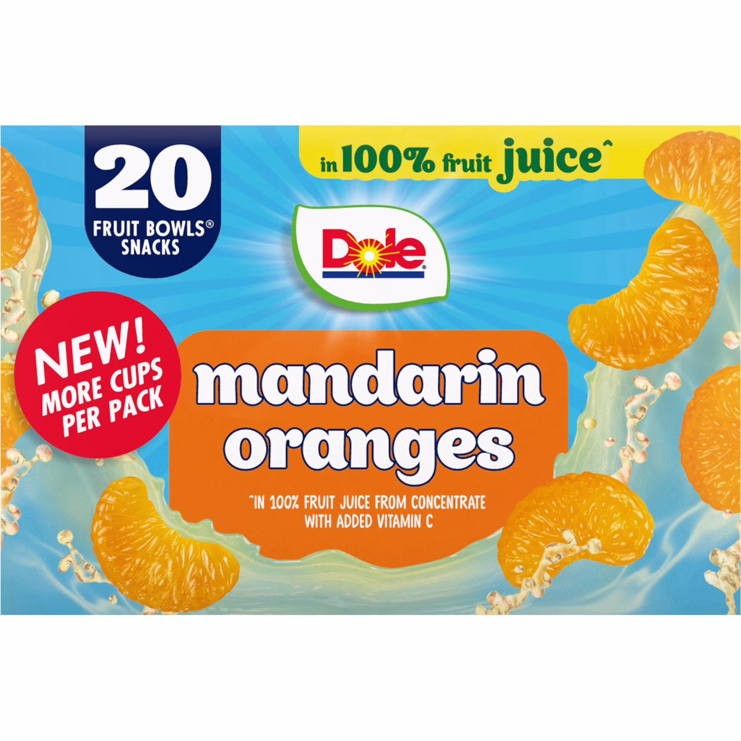 Dole Mandarin Oranges in 100% Fruit Juice 4 oz 20  Count