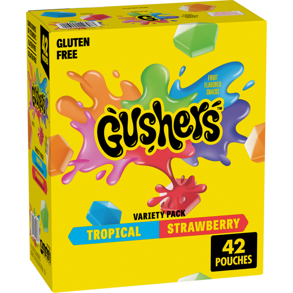 Gushers Strawberry and Tropical Fruit Flavored Snacks 42 ct