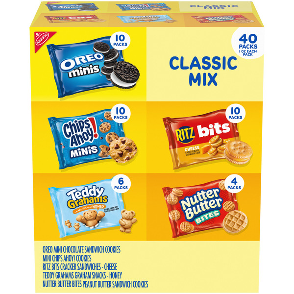 Oreo Snacks Variety Pack, Oreo, Chips Ahoy!, Teddy Grahams, Ritz Bits, Nutter Butter  40 ct