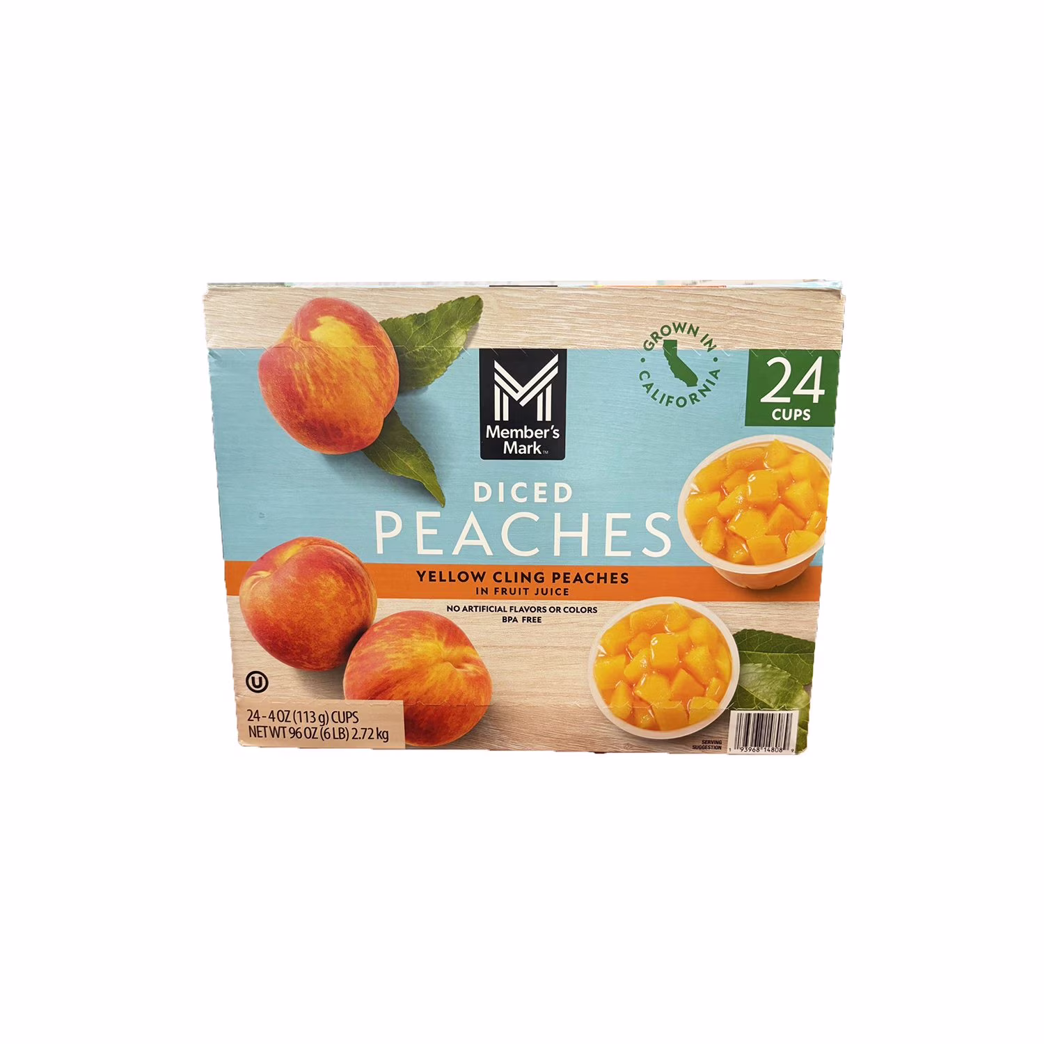 Member’s Mark Yellow Cling Peaches In Fruit Juice 4 oz 24  Count