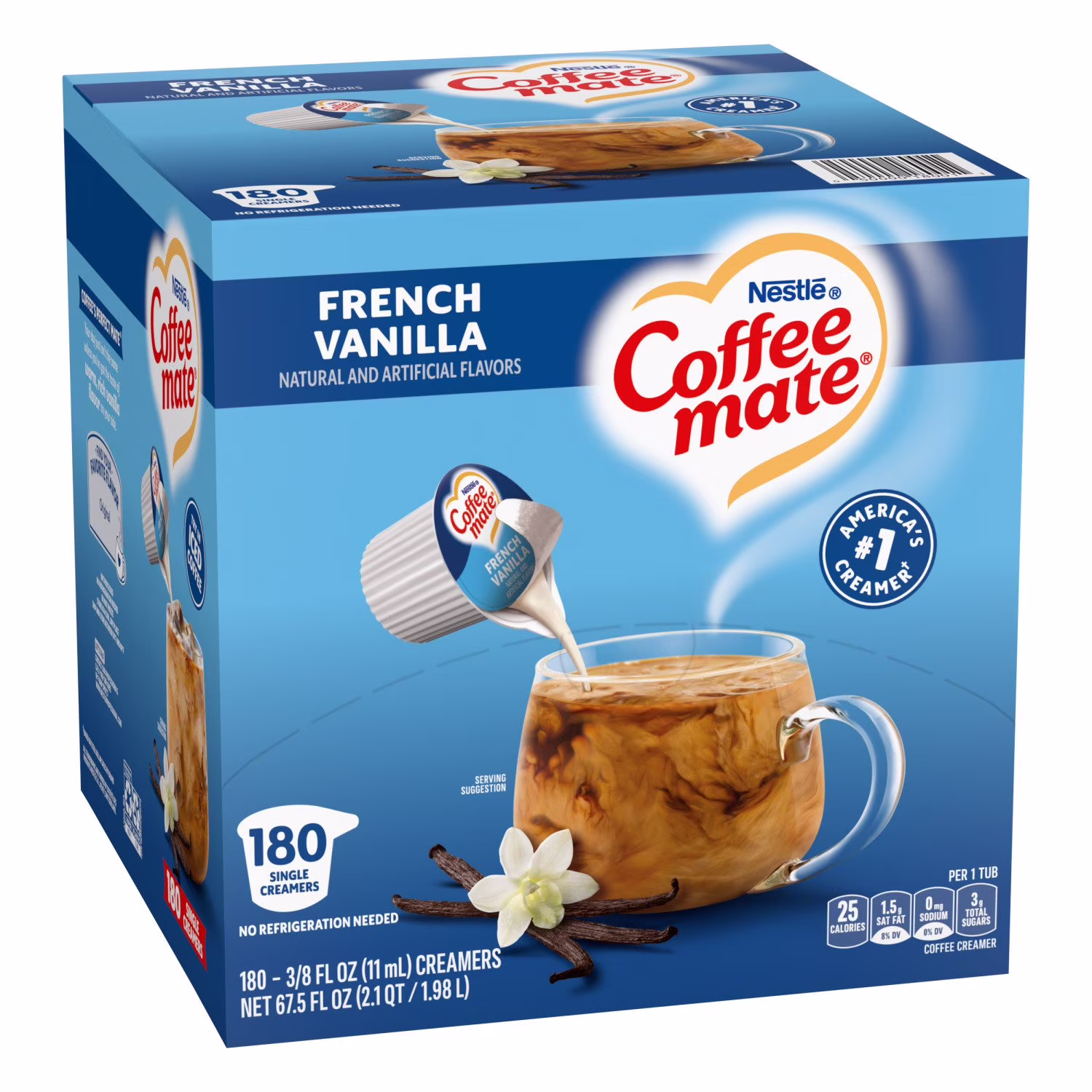 Coffee mate Coffeemate Single-Serve Creamer, French Vanilla 0.375 fl oz 180  Count