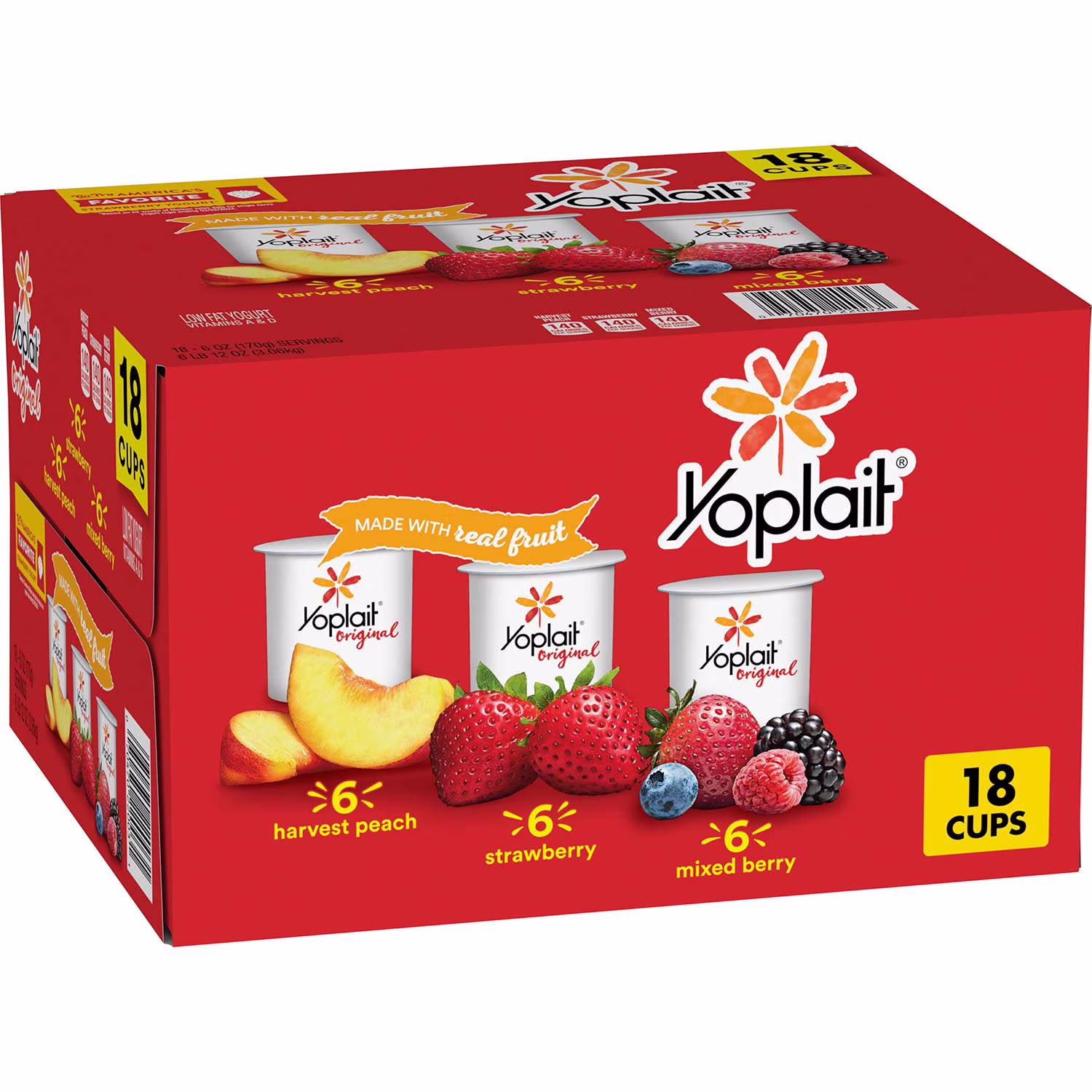 Yoplait Original Low Fat Yogurt Variety Pack 6 oz - 18 Pack