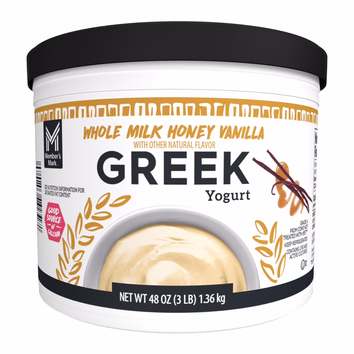 Member’s Mark Whole Milk Honey Vanilla Greek Yogurt 48 oz