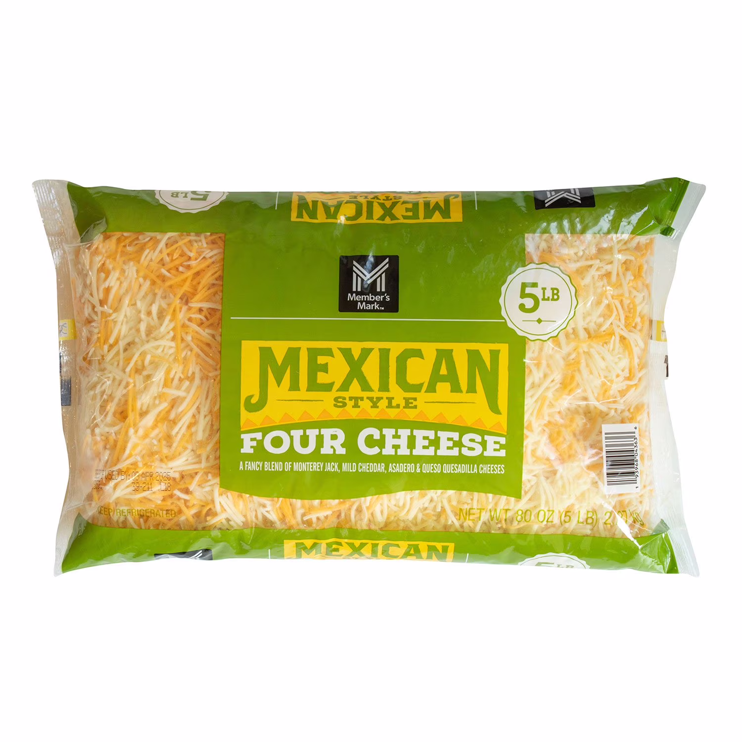 Member’s Mark Mexican Style Four Cheese Monterey Jack Mild Cheddar Asadero & Queso Quesadilla Cheeses 5 lb
