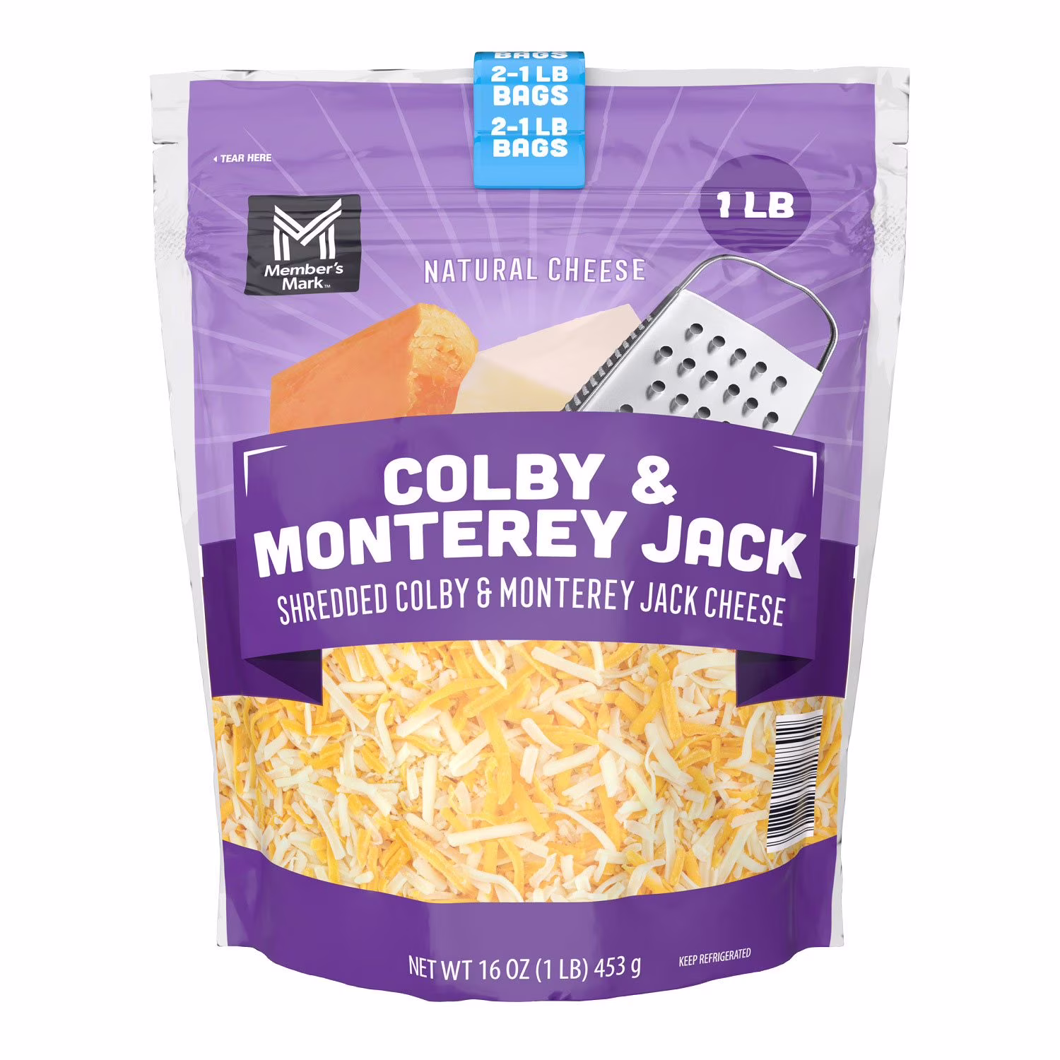 Member’s Mark Colby & Monterey Jack Shredded Colby & Monterey Jack Natural Cheese 16 oz