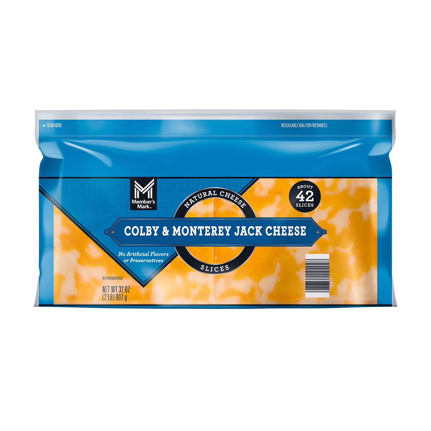 Member’s Mark Colby & Monterey Jack Cheese Slices 21 g