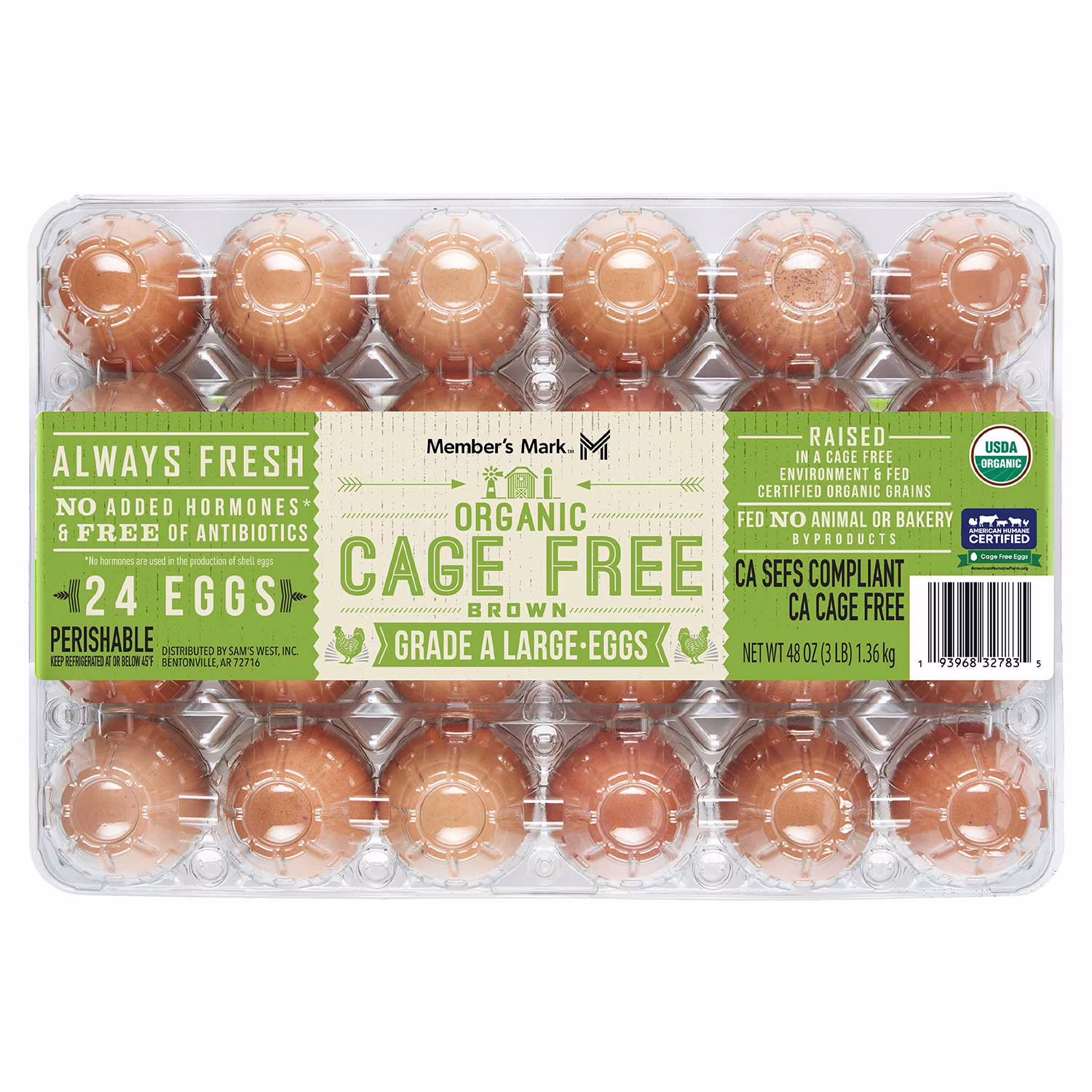 Member’s Mark Grade A Organic Cage Free Brown Large Eggs 24 oz