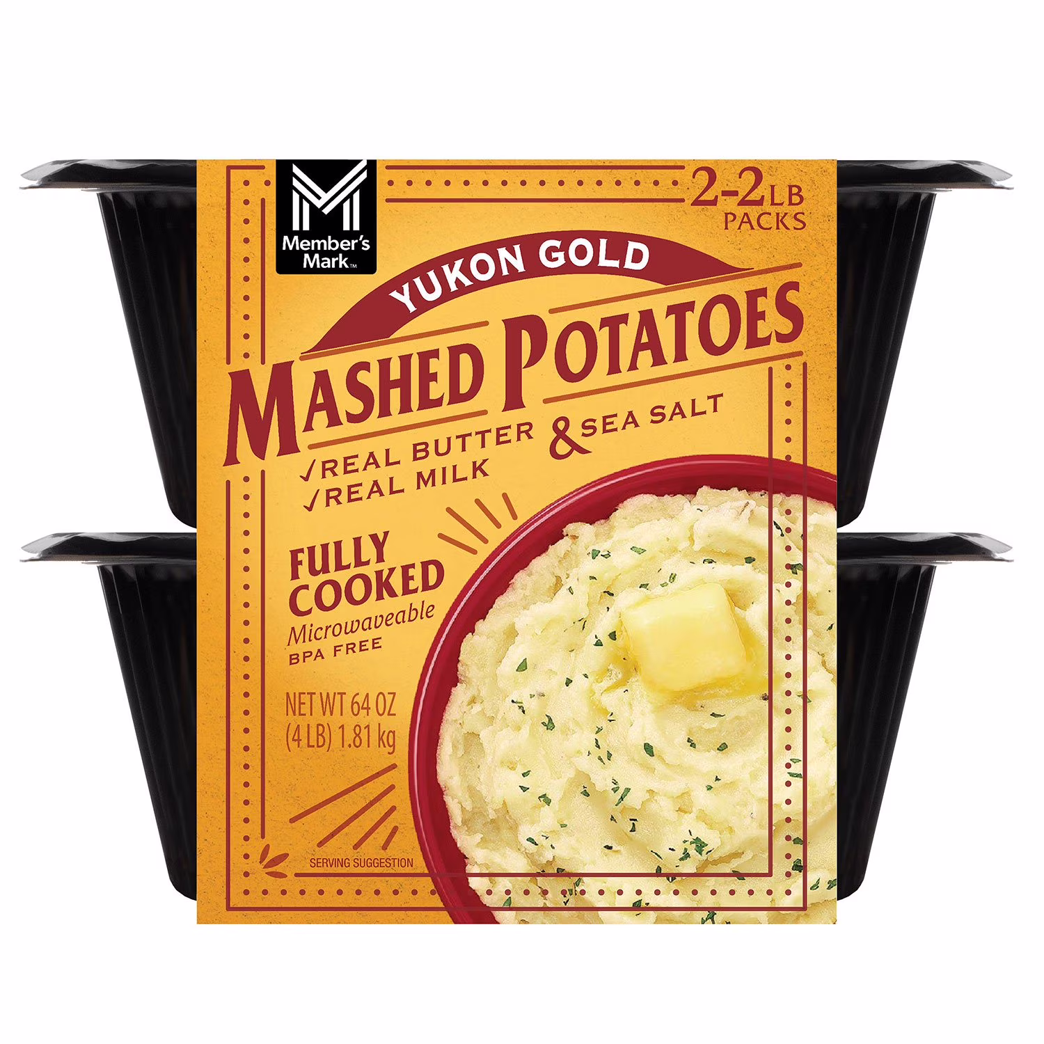 Member’s Mark Yukon Gold Mashed Potatoes 32 oz 2  Count