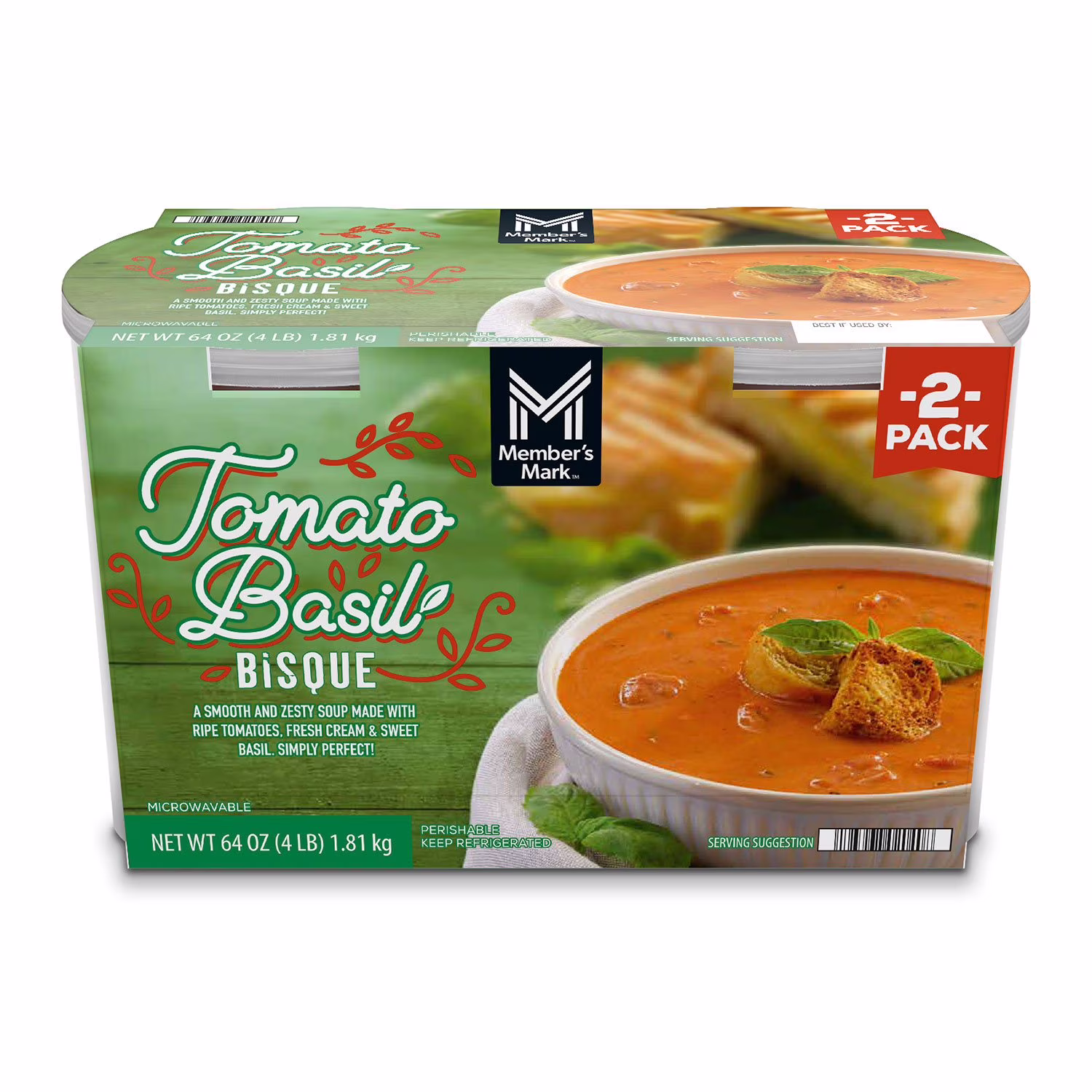 Member’s Mark Tomato Basil Bisque 32 oz  2 Count