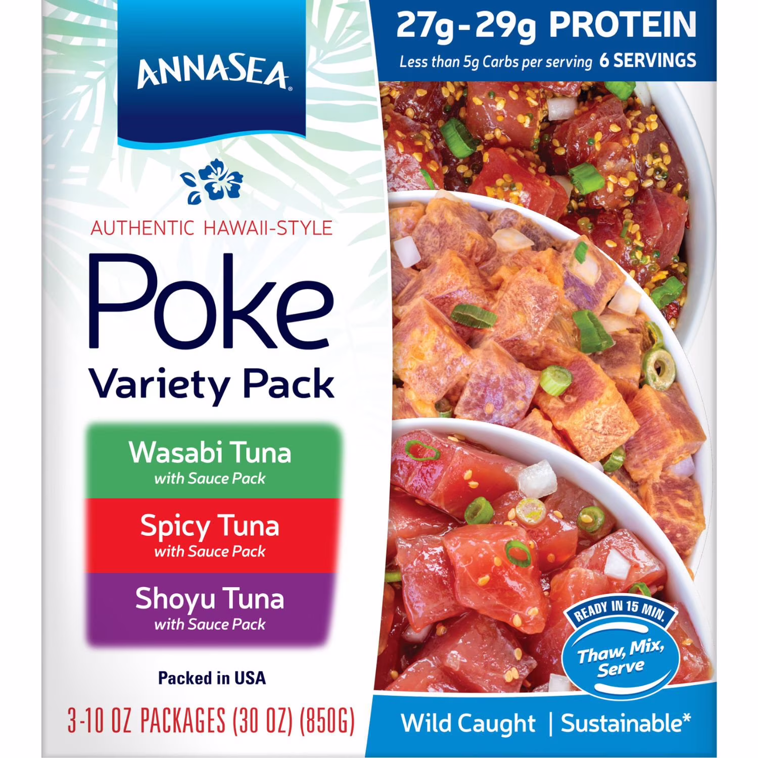 Annasea Foods Group Yellowfin Tuna Trio Poke Kit 30 oz