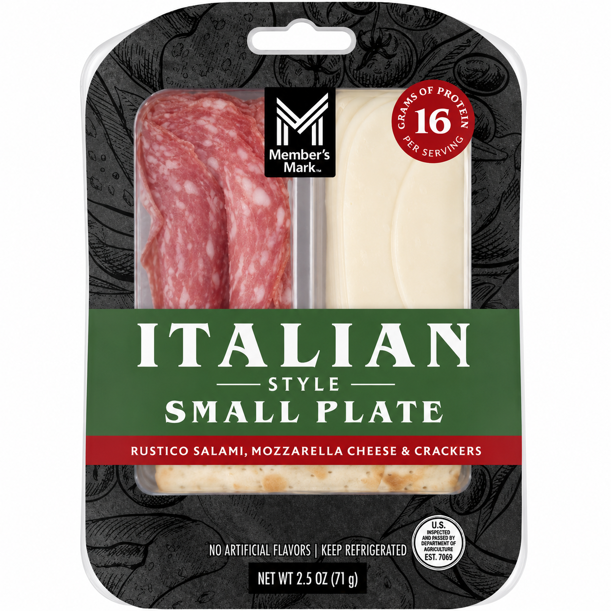 Member’s Mark Italian Style Small Plate Rustico Salami Mozzarella Cheese & Crackers 2.5 oz