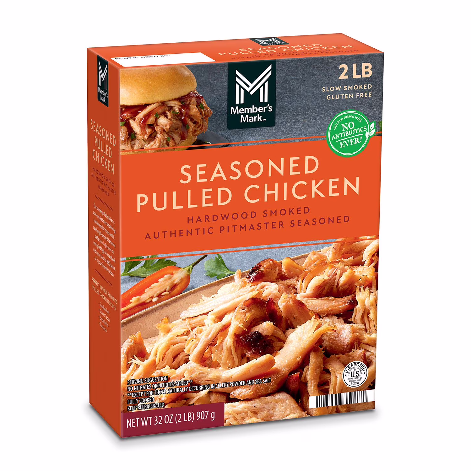 Member’s Mark Seasoned Pulled Chicken Hardwood Smoked Authentic Pitmaster Seasoned 32 oz