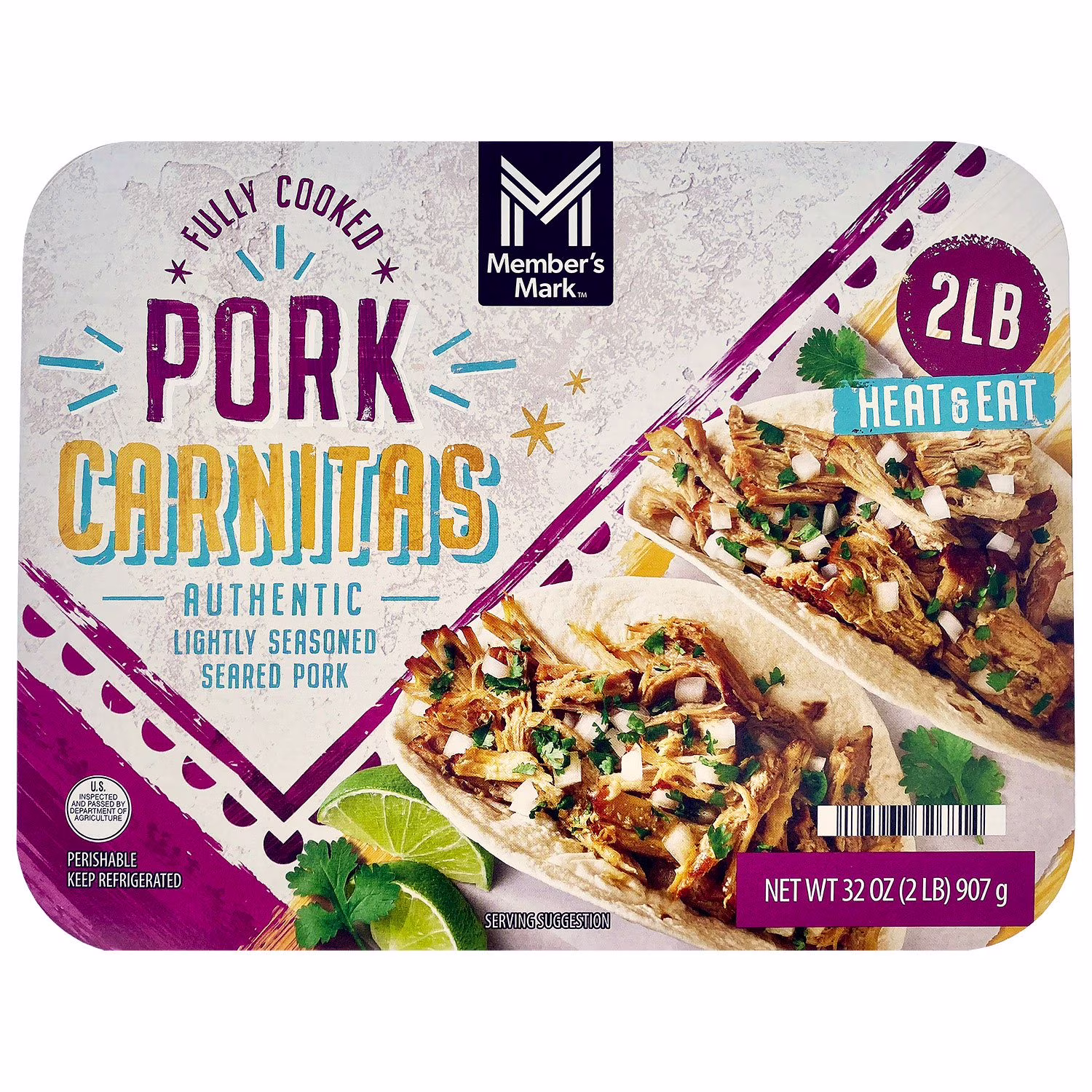 Member’s Mark Authentic Lightly Seasoned Seared Pork Fully Cooked Pork Carnitas 32 oz