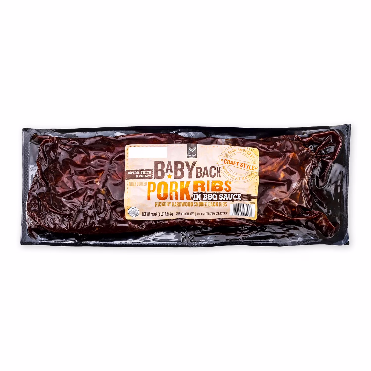 Member’s Mark Baby Back Pork Ribs In Bbq Sauce 48 oz