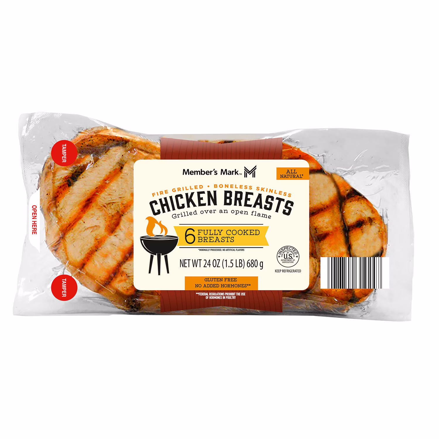 Member’s Mark Fire Grilled Boneless Skinless Chicken Breasts 6 ct
