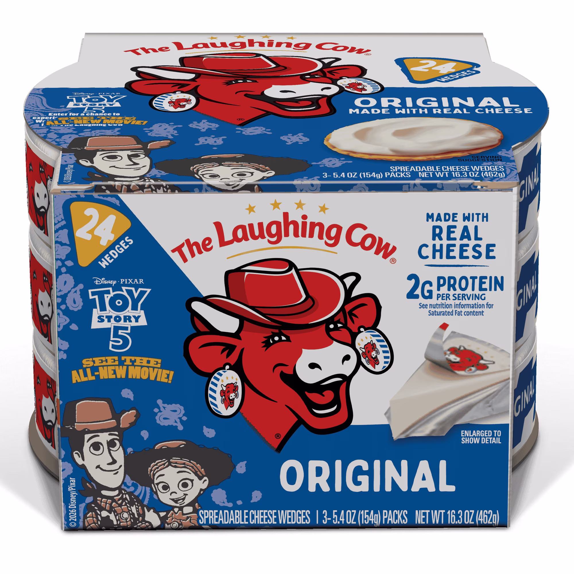 The Laughing Cow Spreadable Cheese Wedges, Creamy Original 5.4 oz 3  Count