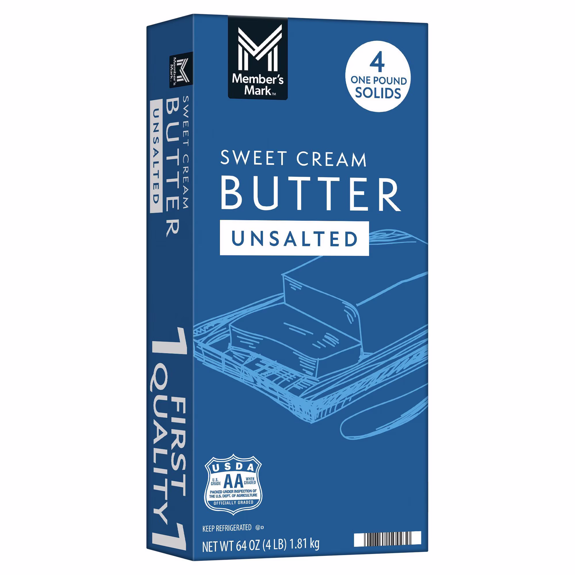 Member’s Mark Unsalted Sweet Cream Butter 16 oz 4  Count